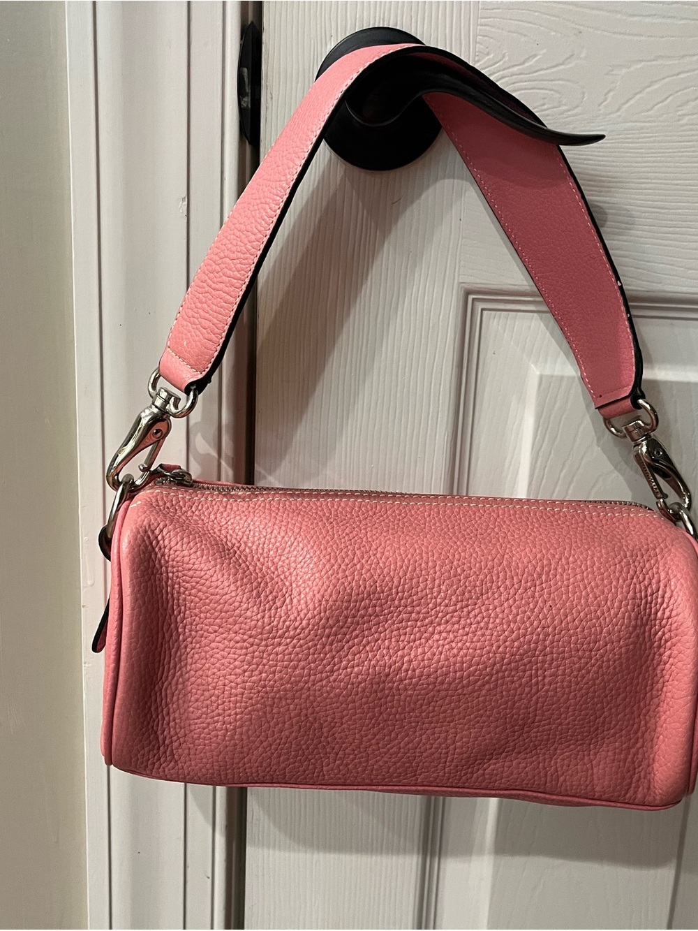 Naturalizer Pink Leather Shoulder Bag with Wide Strap